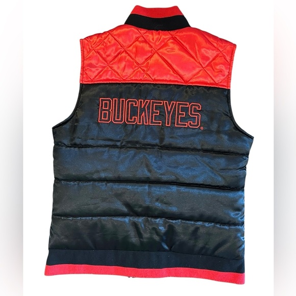 Women’s OHIO STATE BUCKEYES Snap Puffer Vest Size Medium - Picture 2 of 6